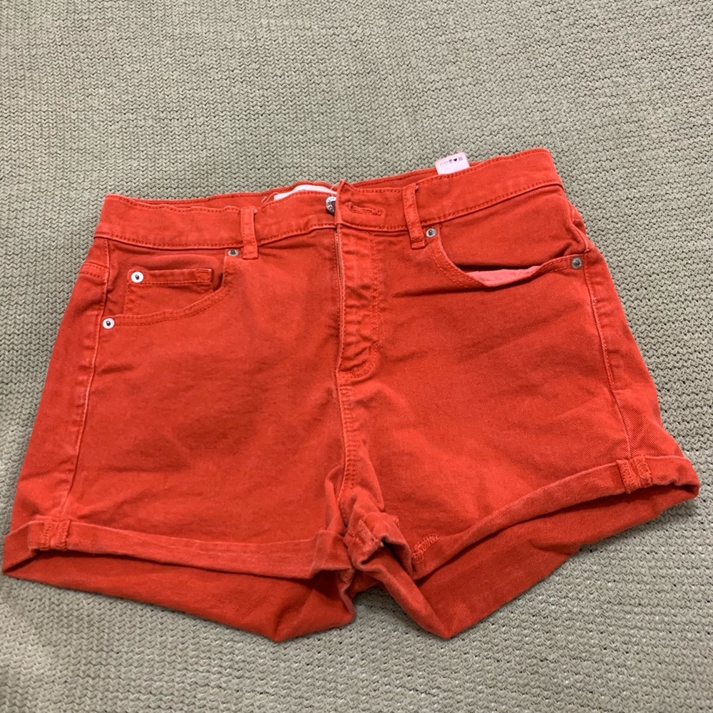 Orange high waisted shorts